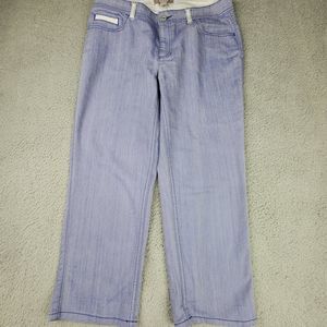Chico's Jeans Sz 0.5 (US Sz 6) Lavender Purple Girlfriend Crop Soft Denim White